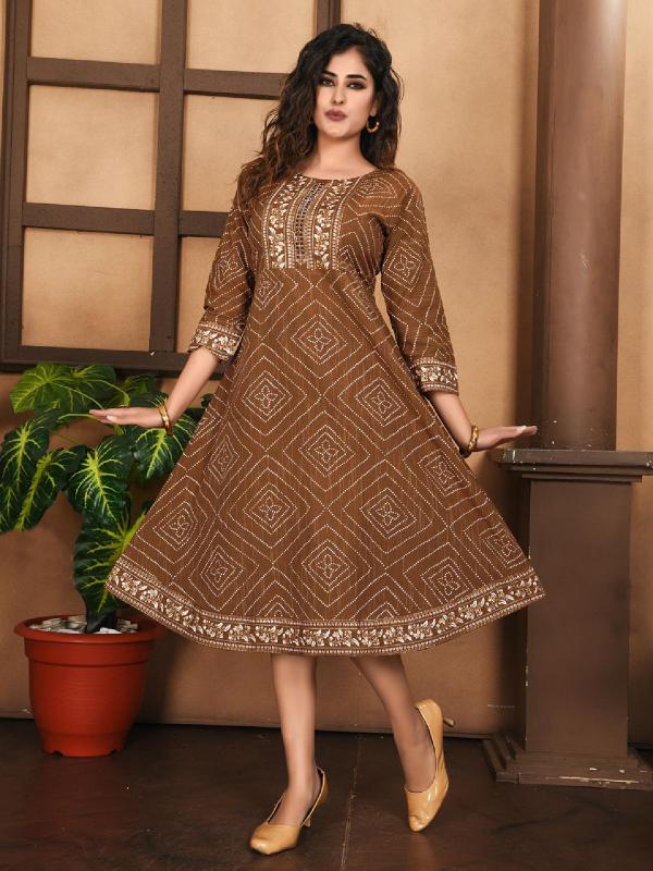 Beauty Srishti Heavy Cotton Anarkali Kurti Collection